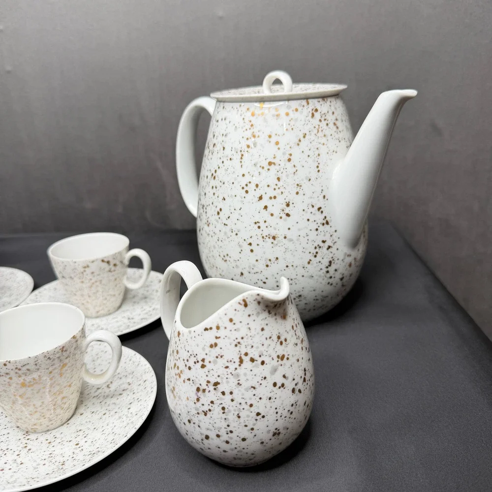 Vintage 1950s Raymond Loewy Rosenthal Continental China Spatter Coffee Set 14pc